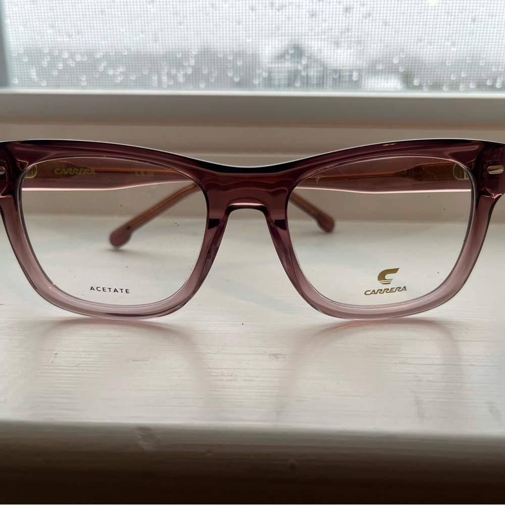 Carrera Translucent Rose-Pink Square Acetate Glas… - image 2